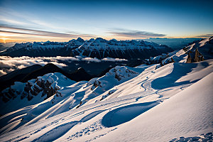 雪山雪峰高山摄影图