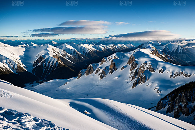 雪山风景高山摄影图