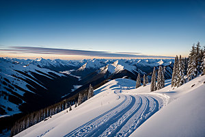 雪山自然风景摄影图