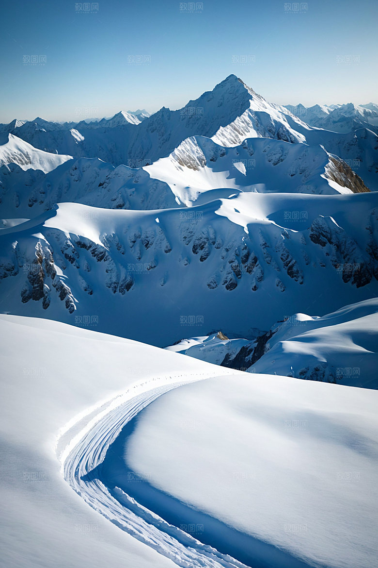 雪山风景高山摄影图