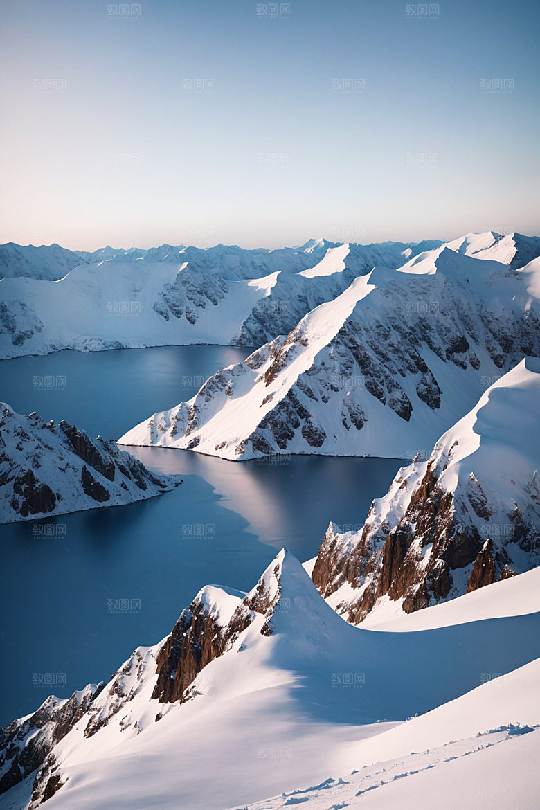 雪山雪峰自然摄影图