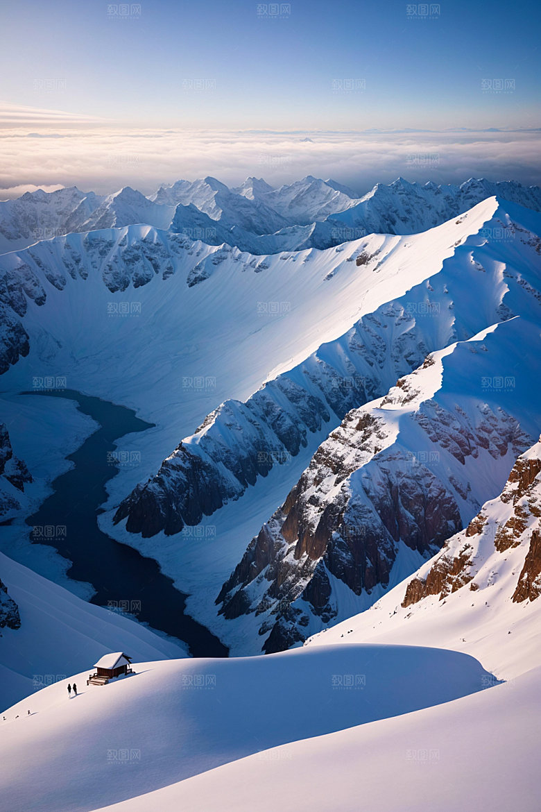 雪山顶峰高山摄影图