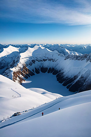 雪山顶峰风光摄影图