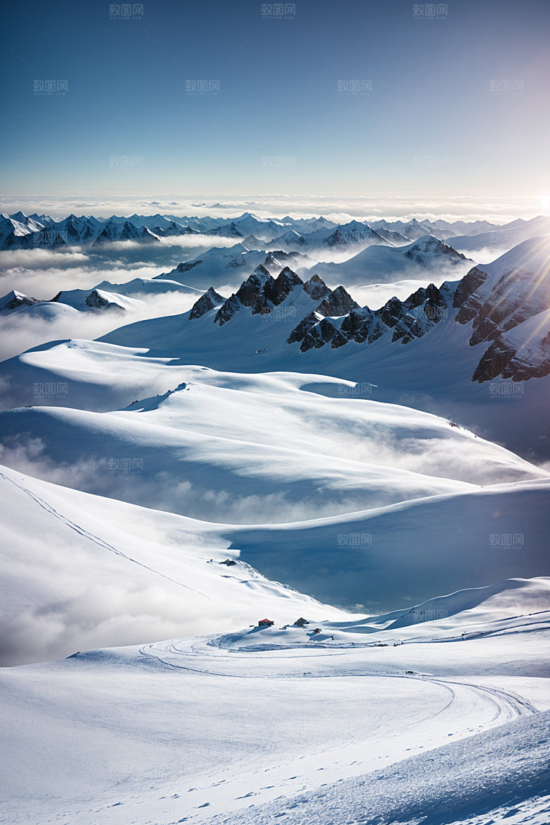 雪山风景风光摄影图