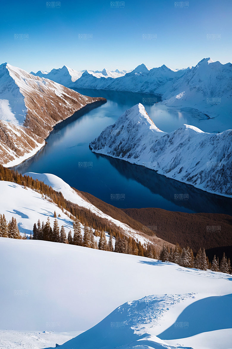 雪山雪峰高清摄影图