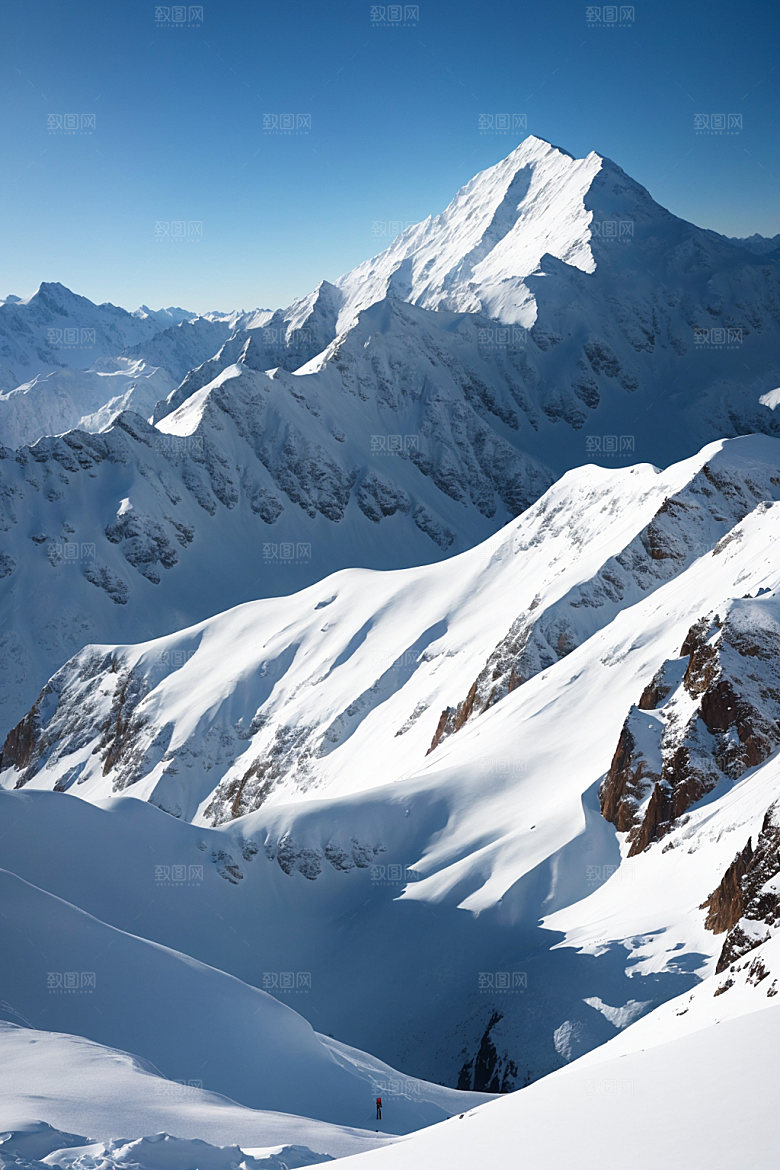 雪山顶峰自然摄影图