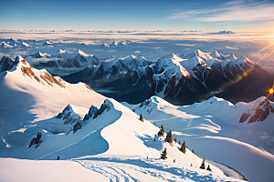 雪山顶峰高清摄影图