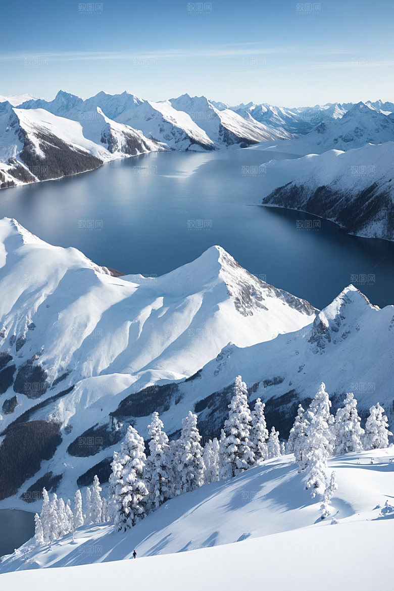 雪山雪峰高海拔摄影图