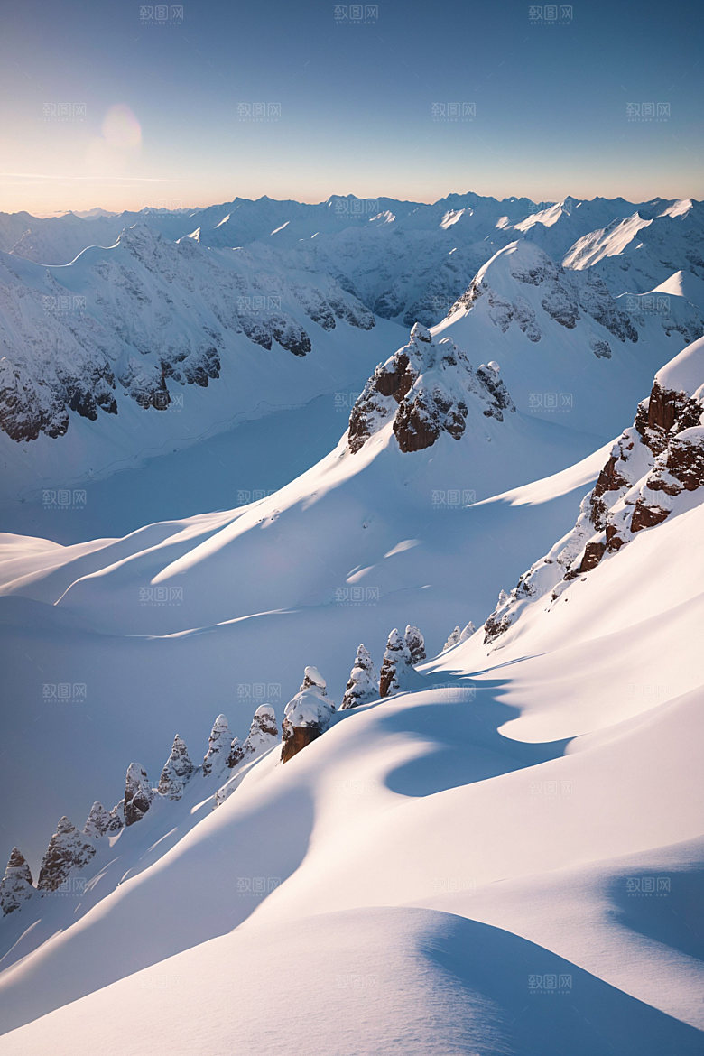 雪山顶峰高海拔摄影图