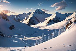 雪山高山高海拔摄影图