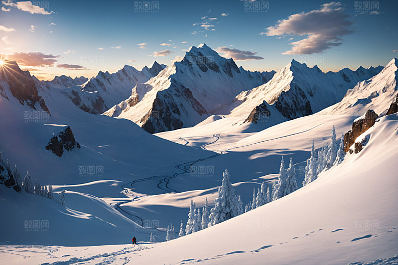 雪山高山高海拔摄影图