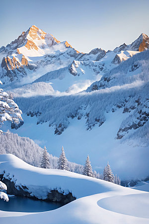 雪山高山自然摄影图