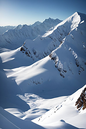 雪山高海拔风景摄影图