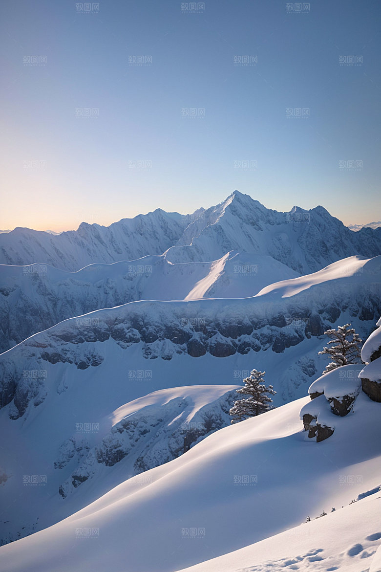雪山自然风景摄影图