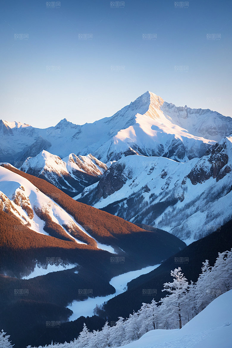 雪山自然高海拔摄影图