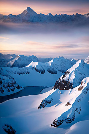 雪山高清雪峰摄影图