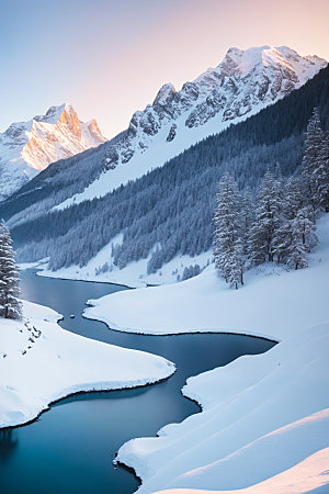 雪山高海拔顶峰摄影图