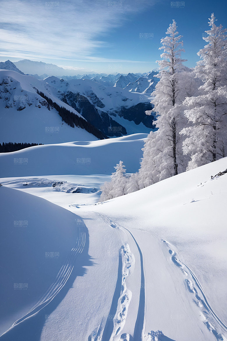 雪山高海拔风光摄影图
