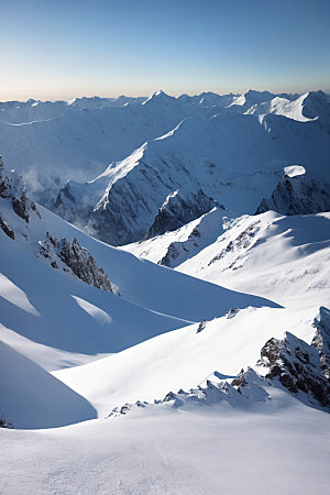 雪山风景雪峰摄影图