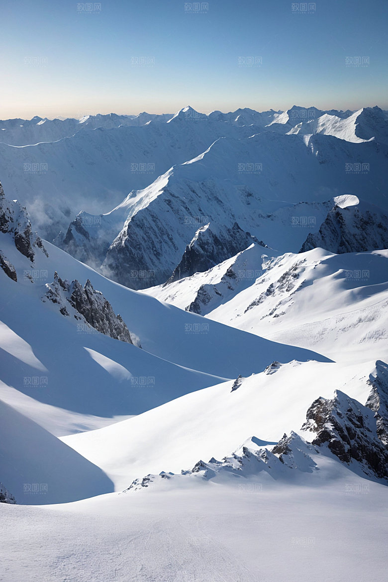雪山风景雪峰摄影图