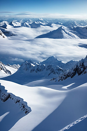 雪山风景雪峰摄影图