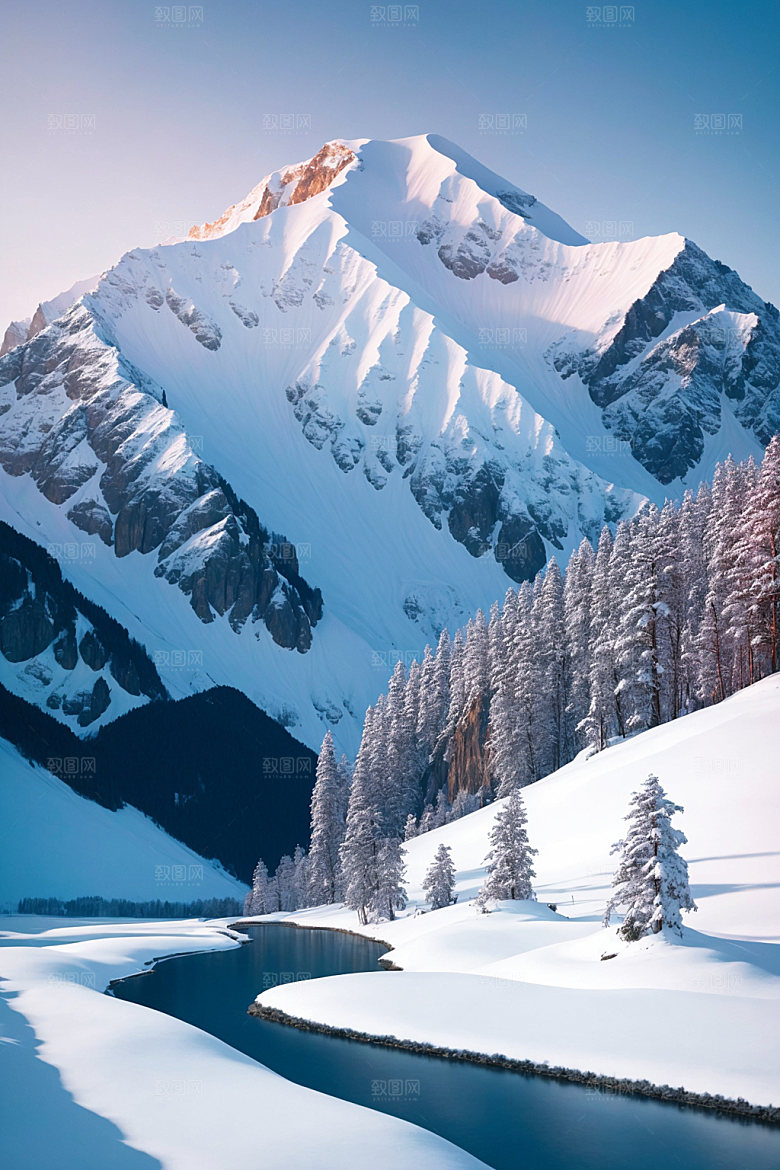 雪山高海拔风光摄影图