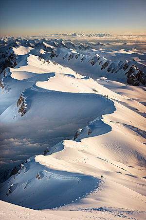 雪山顶峰雪峰摄影图