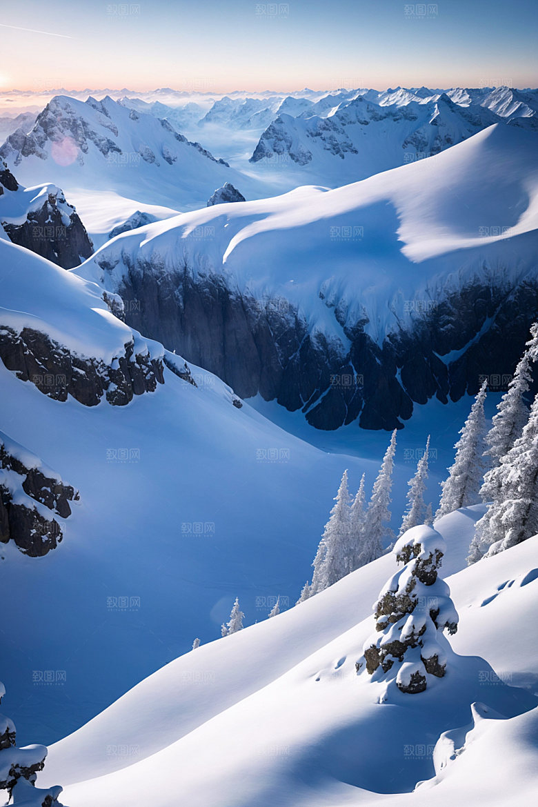 雪山风光自然摄影图