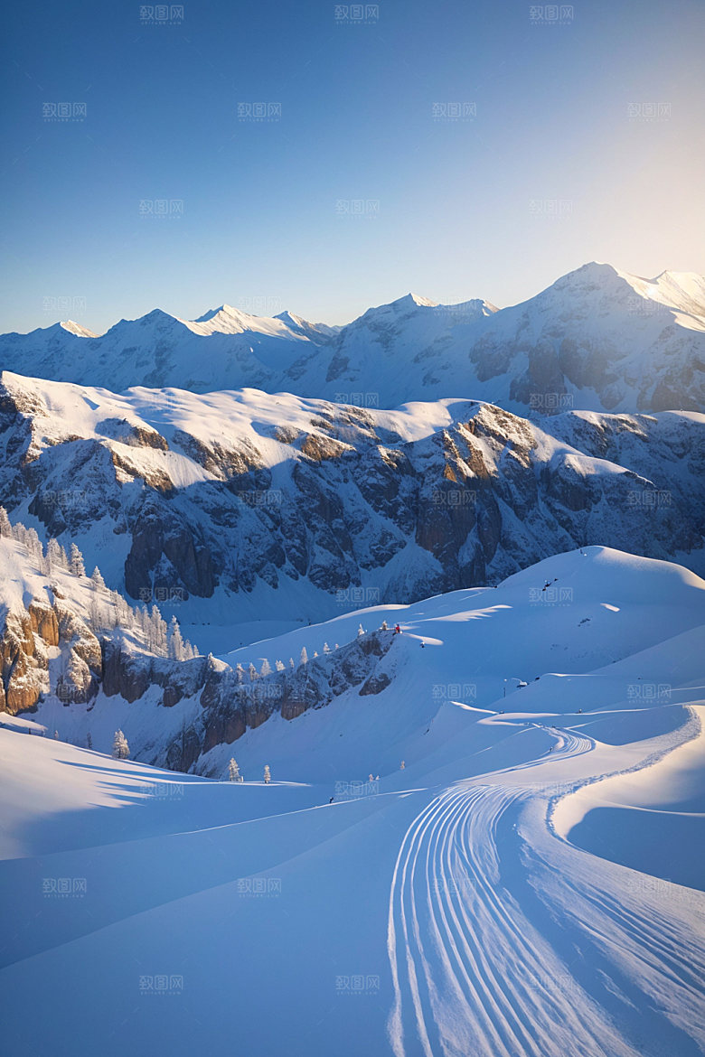 雪山风光自然摄影图