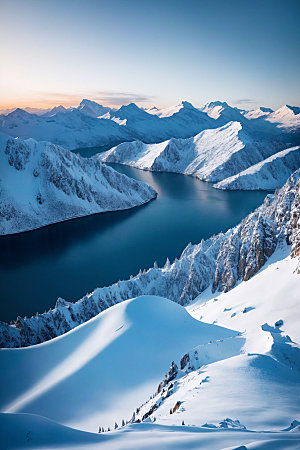 雪山顶峰高山摄影图