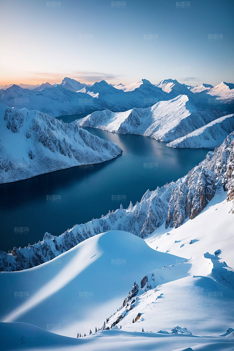 雪山顶峰高山摄影图