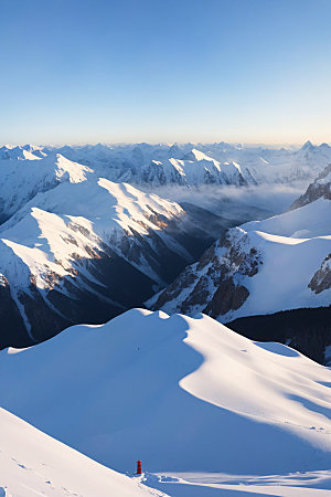 雪山顶峰高山摄影图