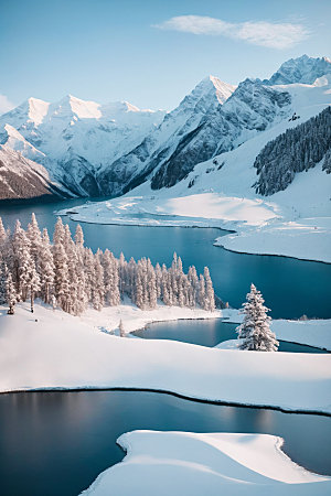 雪山高山自然摄影图