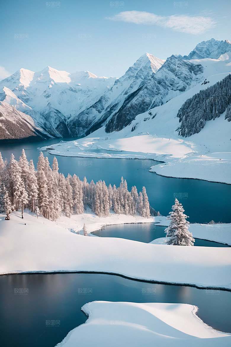 雪山高山自然摄影图