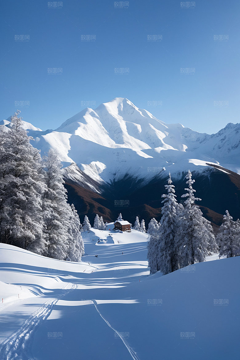 雪山顶峰高海拔摄影图