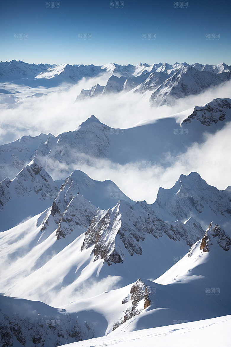 雪山自然高山摄影图