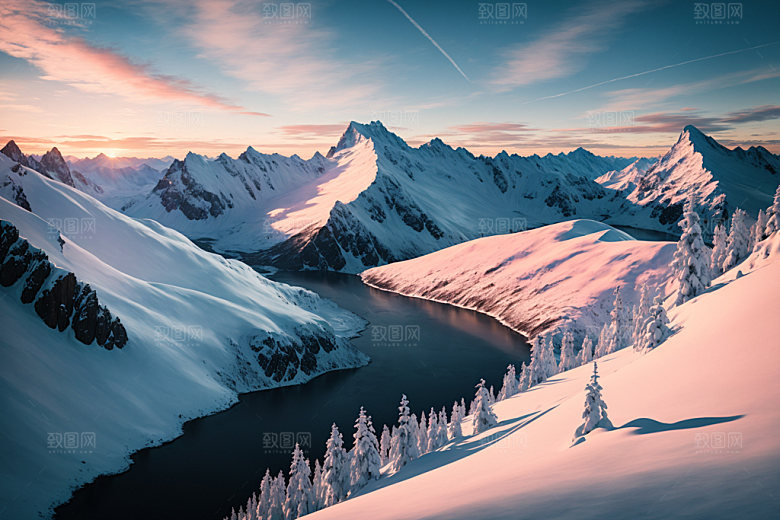 雪山风光高海拔摄影图