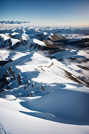 雪山雪峰风景摄影图