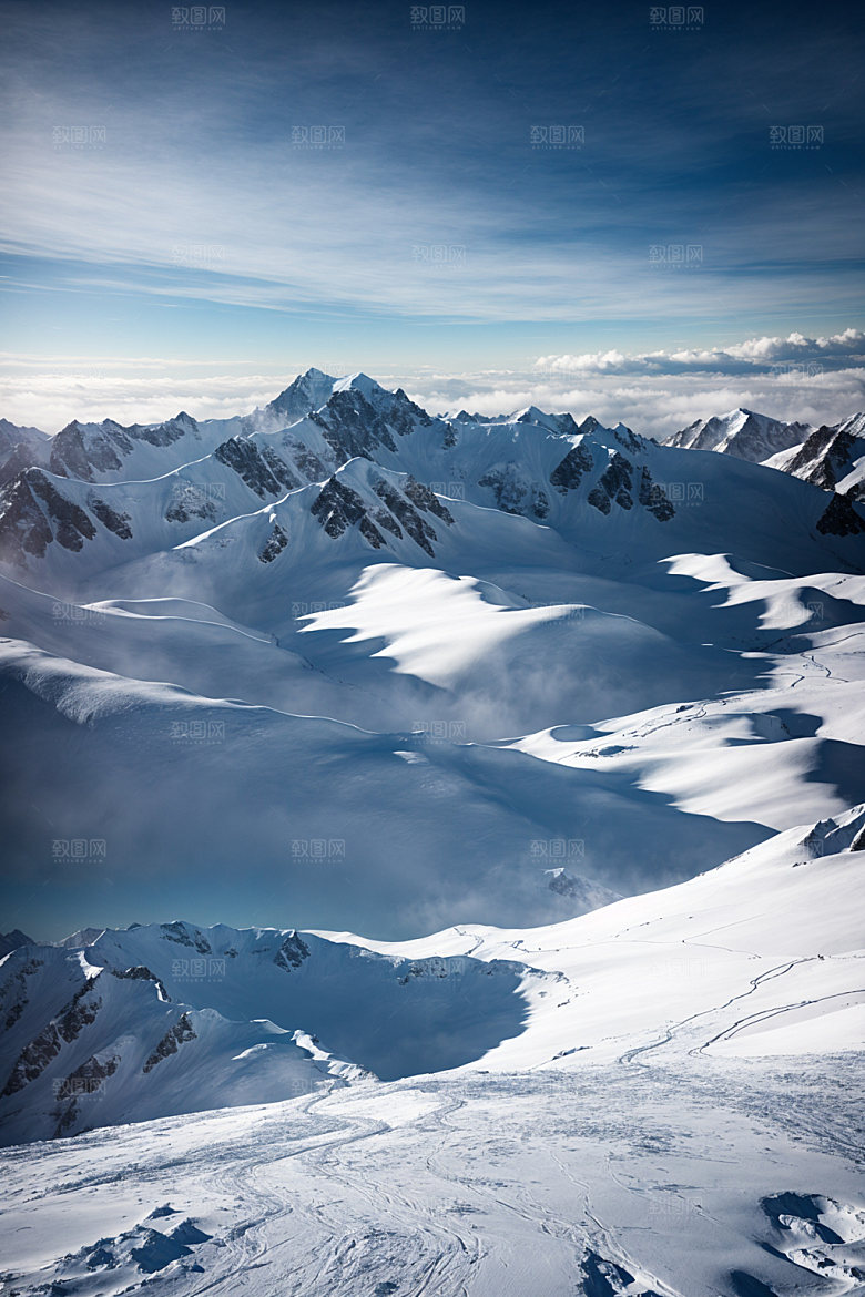 雪山风景高海拔摄影图