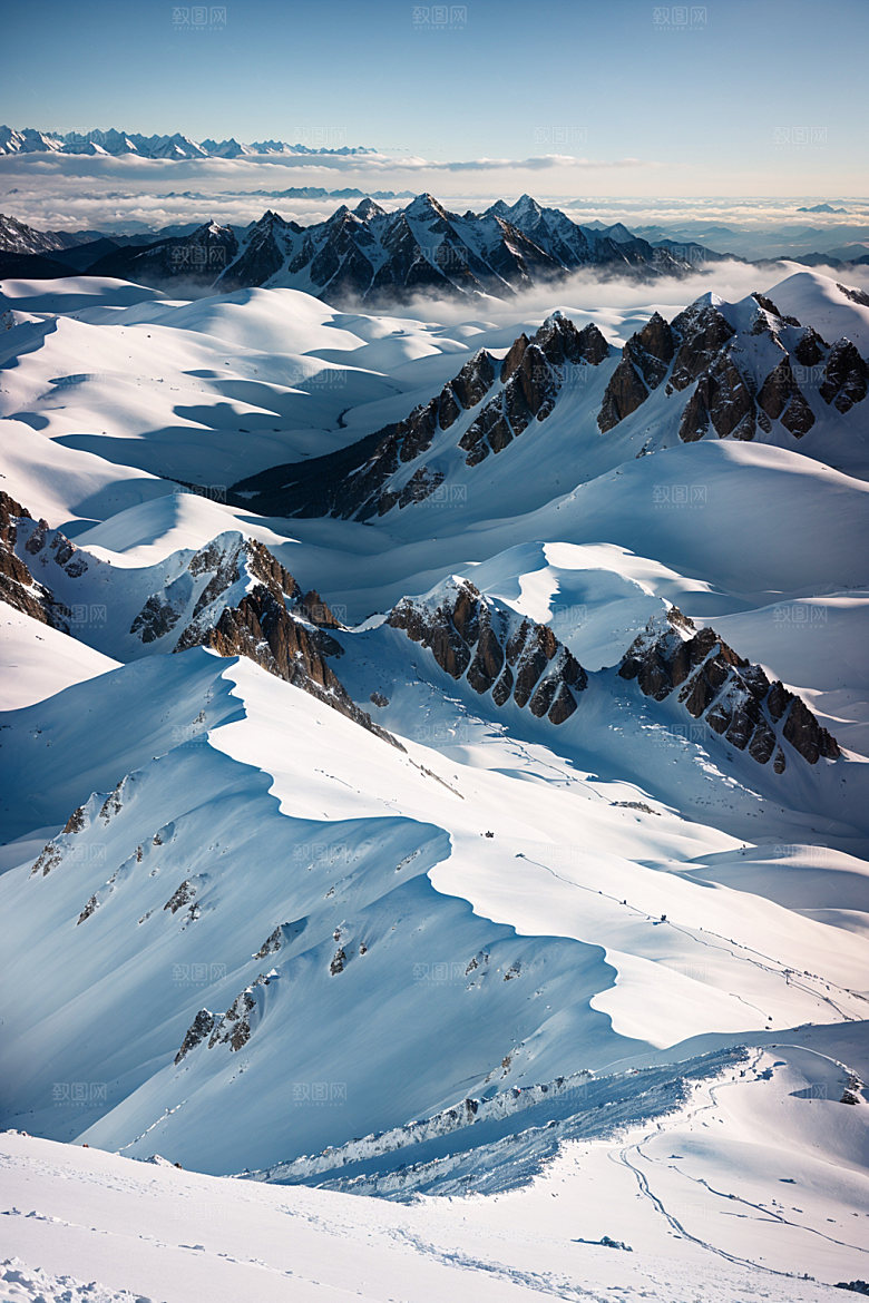 雪山自然风景摄影图
