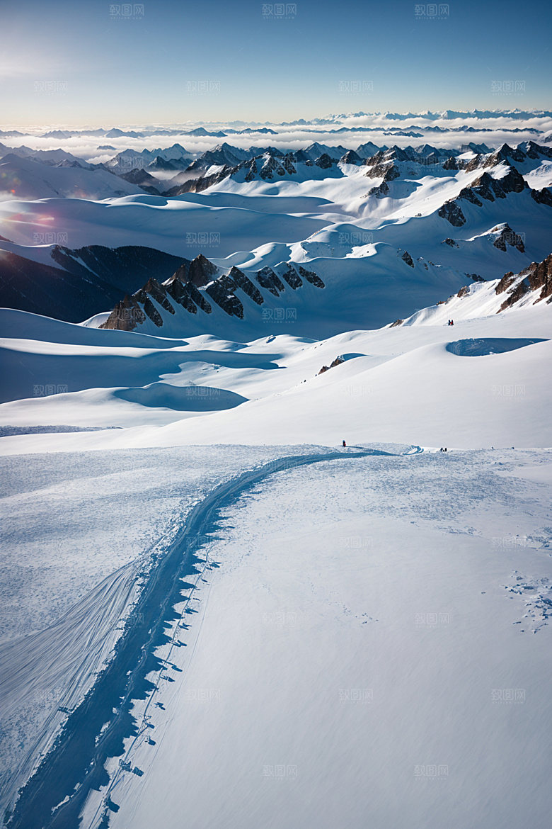 雪山高海拔风景摄影图