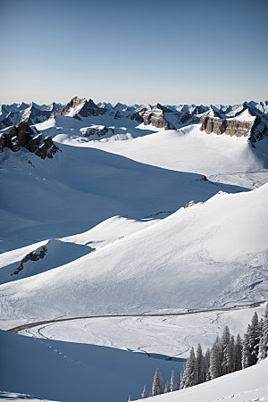 雪山自然风景摄影图