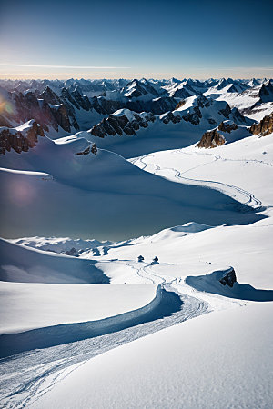 雪山雪峰风光摄影图
