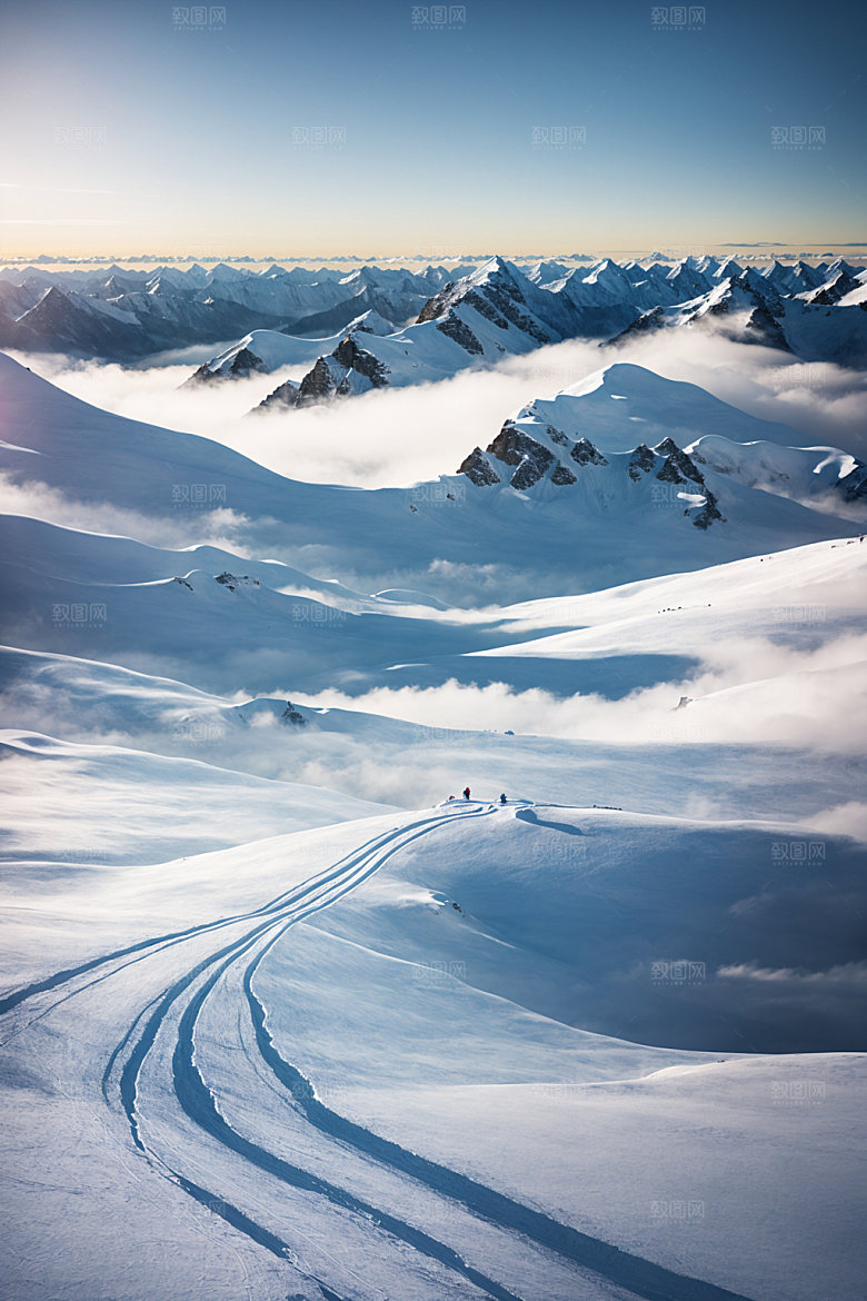 雪山雪峰高海拔摄影图