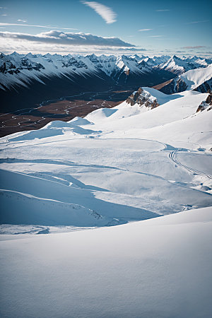 雪山风景雪峰摄影图