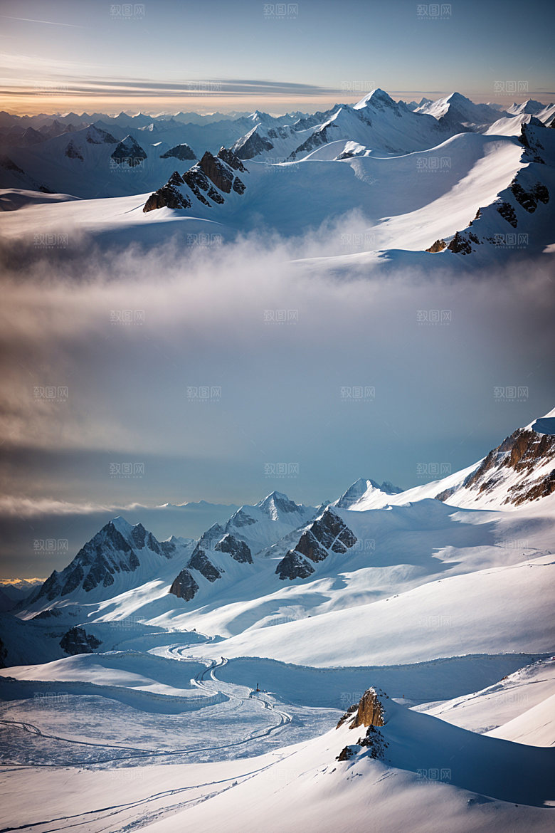雪山顶峰雪峰摄影图