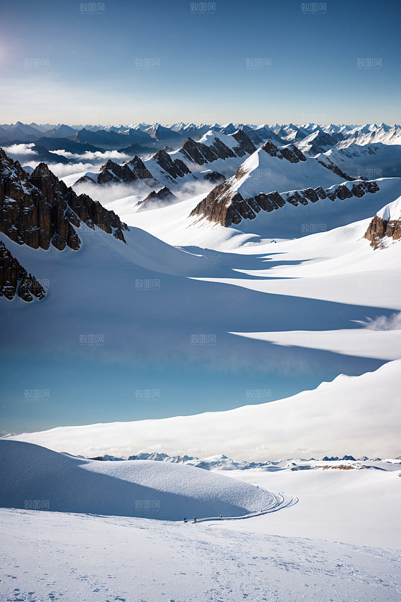 雪山风光雪峰摄影图
