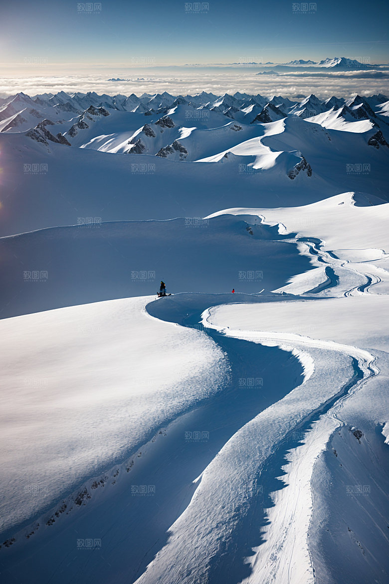 雪山风景高山摄影图