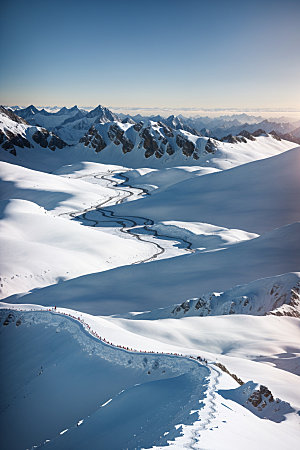 雪山高海拔高山摄影图
