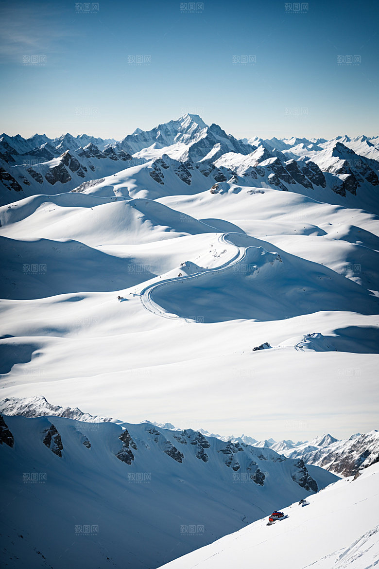 雪山高海拔风光摄影图